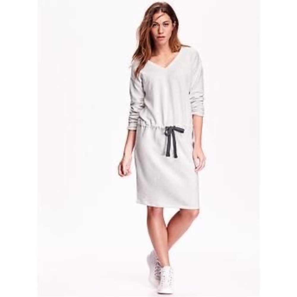 Old Navy French Terry Tie Waist Dress 🤍🌾